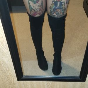 Wide foot/calf ASOS thigh high suede boots